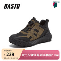 百思图 秋季 新款免系带潮流男鞋轻便厚底运动鞋休闲鞋