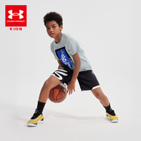 安德玛 篮球运动 男童短袖T恤 灰色 130