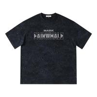  MARK FAIRWHALE/马克华菲 美式烫钻蜡染 男士短袖T恤