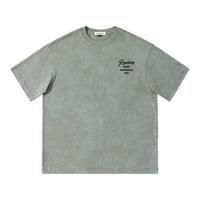  MARK FAIRWHALE/马克华菲 美式烫钻蜡染 男士短袖T恤 灰绿#PMK黑色字标