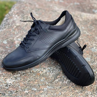 ecco 欧文系列牛皮低帮商务男士休闲鞋黑色51173451052