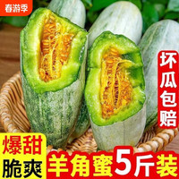 趣鲜语 山东头茬羊角蜜甜瓜水果新鲜当季整箱香瓜蜜脆瓜羊角 5斤净重4.5斤