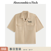 Abercrombie & Fitch 美式复古 男士工装短袖衬衫
