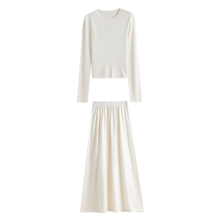 范思蓝恩 慵懒感 女士套装 白色（半身裙）