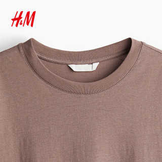 H&M 简约休闲 女士T恤 深米色