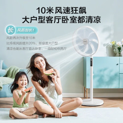 艾美特 电风扇家用大风力智能遥控落地扇卧室安静轻音一级能效空气循环扇