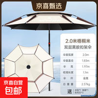 巨鳍王 梧桐米 钓鱼伞 加厚黑胶防晒机械拐杖伞 2米 零透光防暴雨