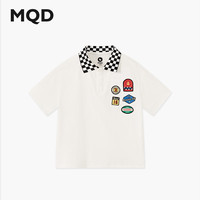  MQD/马骑顿 学院风棋盘格翻领拼接 男大童POLO衫