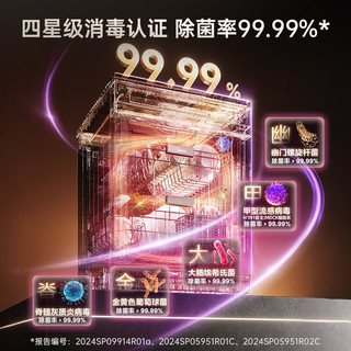  Midea/美的 RX600SMAX 105℃热风烘干 洗碗机  黑色