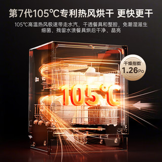  Midea/美的 RX600SMAX 105℃热风烘干 洗碗机  黑色