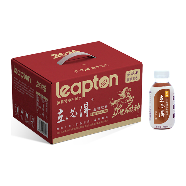 一口补气养精：晓田 药食同源 无添加 鹿血肽版黄精党参水 立必得（鹿血肽）版335ml×12