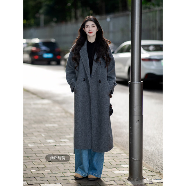 茵曼 2025冬季女装新款羊驼   花灰色 L 168-172cm/121-130斤