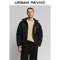 URBAN REVIVO 连帽抽绳 男士羽绒服 黑色 XL