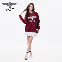 BOY LONDON/伦敦男孩 时尚直筒 卫衣 酒红色