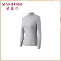 曼妮芬 女士小高领打底衫 山茶花半立领长袖T恤