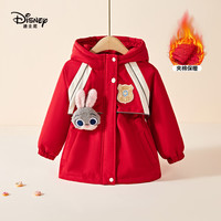 Disney/迪士尼 加厚 女童棉服 红色 【加绒】 110