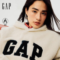 Gap/盖璞 撞色logo 男女装连帽卫衣 米色 2XL (185/104A) 亚洲尺码