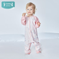 ibaby 儿童恒温针织长袖连体衣秋冬睡衣家居服柔软舒适B 长袖连体睡衣-冰湖天鹅 100码