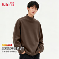 Baleno/班尼路 保暖 男士长袖T恤 咖啡色 【双面磨毛】 M