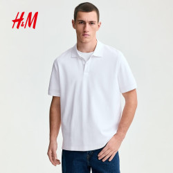 H&M 男士POLO衫 白色