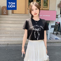 TONLION/唐狮 女士短袖T恤 黑色