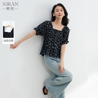  XIRAN/熙然 荷叶边灯笼袖 女士短袖衫 S