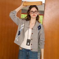  a02 撞色气质 女士针织开衫