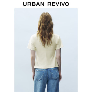  URBAN REVIVO 设计感扭结开衩 女士短袖T恤