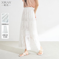 XIRAN/熙然 复古蕾丝提花 女士半身裙 S