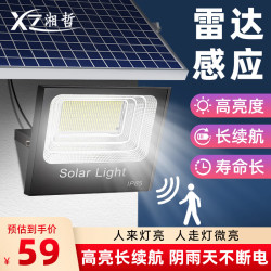 湘哲 太阳能照明灯 800-W+5米线 LED庭院灯户外人体感应