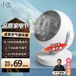 小达 电风扇空气循环扇桌面摇头定时小风扇大风力台式家用小型Type-C轻音