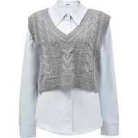  ONLY 撞色设计 女士针织马甲套装