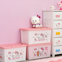 爱丽思 Kitty塑料收纳箱儿童衣服玩具整理箱有盖学生书本储物箱
