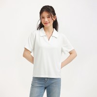 hotwind/热风 V领 女士POLO衫 04白色 XL