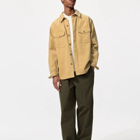 优衣库 男装女装灯芯绒工装衬衫长袖衬衣休闲复古480295