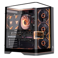 玩嘉 问界黑色一体式曲面玻璃海景房机箱游戏电脑台式机ATX/240水冷/三面侧透/ARGB灯条
