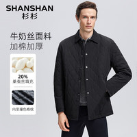 SHANSHAN/杉杉 含桑蚕丝 男士棉衣 黑色 M /170