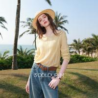 三彩 镂空 女士针织衫