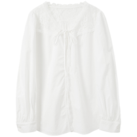  3COLOUR/三彩 蕾丝V领 女士衬衫