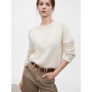 今日必买：ELLE 法式山羊绒女士针织衫 白色