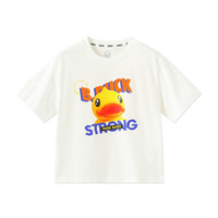 小黄鸭女童t恤纯棉 白色 105cm