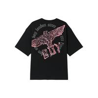  BOY LONDON/伦敦男孩 经典升级 男女同款T恤 黑印粉N01911 经典升级