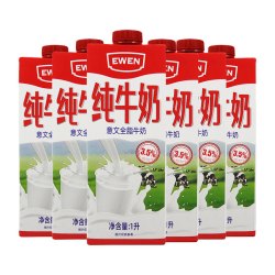 EWEN 全脂纯牛奶1L*6