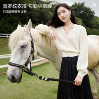  X.YING/香影 镂空设计 女士针织开衫 梅红 S 155/80A/85-95斤