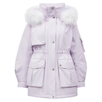 VERO MODA 三防面料 女士羽绒服 毛领 朗文紫色 160/80A/S