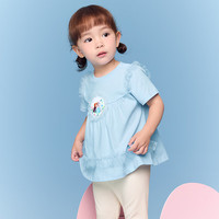 balabala/巴拉巴拉 甜美时尚 女童短袖T恤 粉蓝80025 90