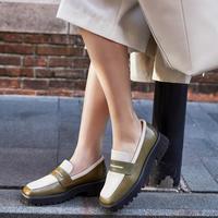 Clarks 学院系列女鞋OldMoney风方头厚底乐福鞋