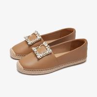 le saunda 羊皮羊垫休闲轻便通勤百搭一脚蹬渔夫鞋乐福鞋单鞋女