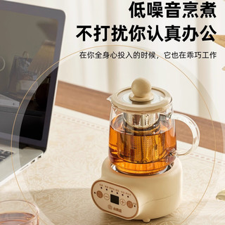  LITTLE PUMKIN/小南瓜 全玻璃内胆 玻璃养生壶 米白色-无滤网【全玻璃内胆】 0.5L