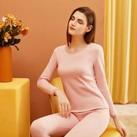 顶瓜瓜 加绒加厚圆领保暖内衣套装秋衣秋裤